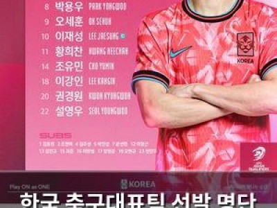 한국 축구대표팀 선발 명단 공개