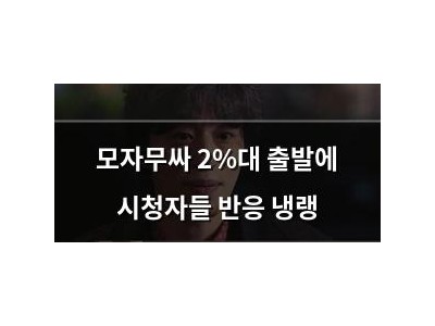 모자무싸 2%대 출발에 시청자들 반응 냉랭