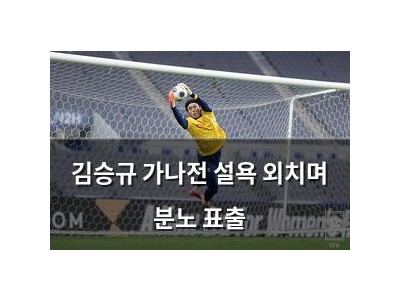 김승규 가나전 설욕 외치며 분노 표출