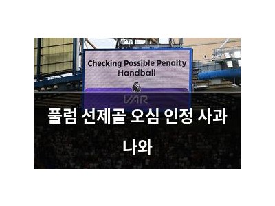 풀럼 선제골 오심 인정 사과 나와