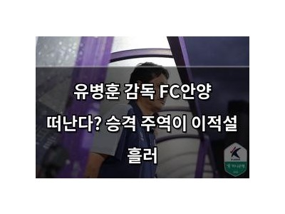 유병훈 감독 FC안양 떠난다? 승격 주역이 이적설 흘러