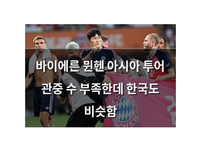 바이에른 뮌헨 아시아 투어 관중 수 부족한데 한국도 비슷함